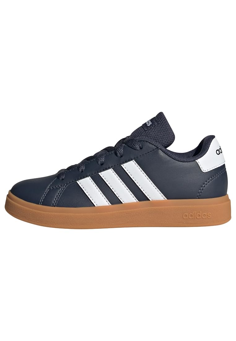 adidas Unisex Kids Grand Court Lifestyle Tennis Lace-Up Shoes, Shadow Navy/FTWR white/GUM10, 6 UK