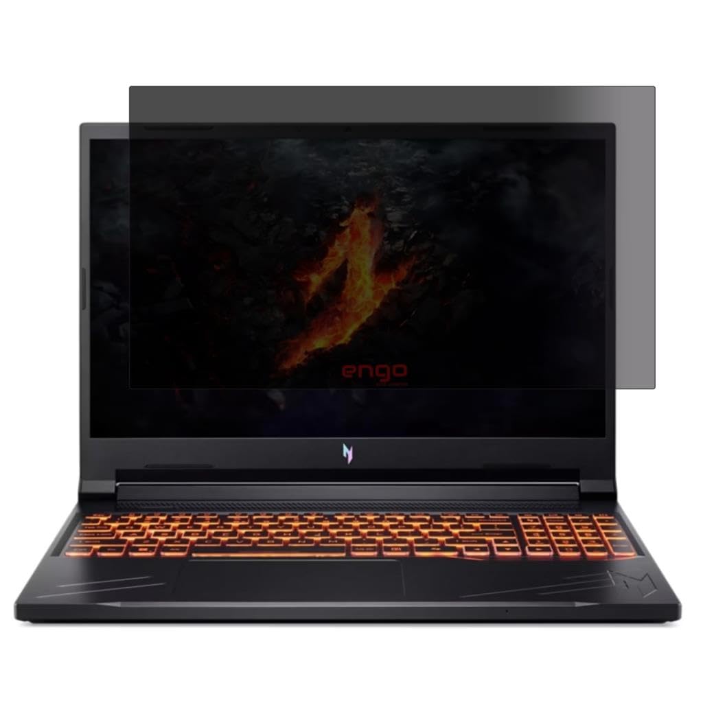Engo Acer Nitro V 16 İnç İle Uyumlu Hayalet Ekran Koruyucu Notebook, Yandan Görünmeyen Anti-Spy Gizlilik (Privacy) Laptop Koruması, 9h Temperli Nano Kırılmaz Esnek Cam, Parlama Önleyici 16:10