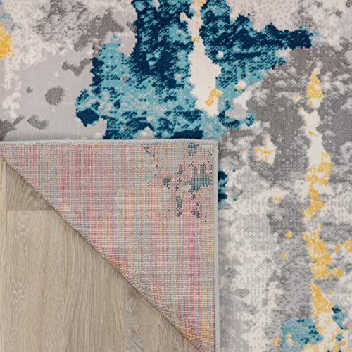 Rugshop Sky Collection Transitional Abstract Runner Rug 2' X 7' Cream #TOP4