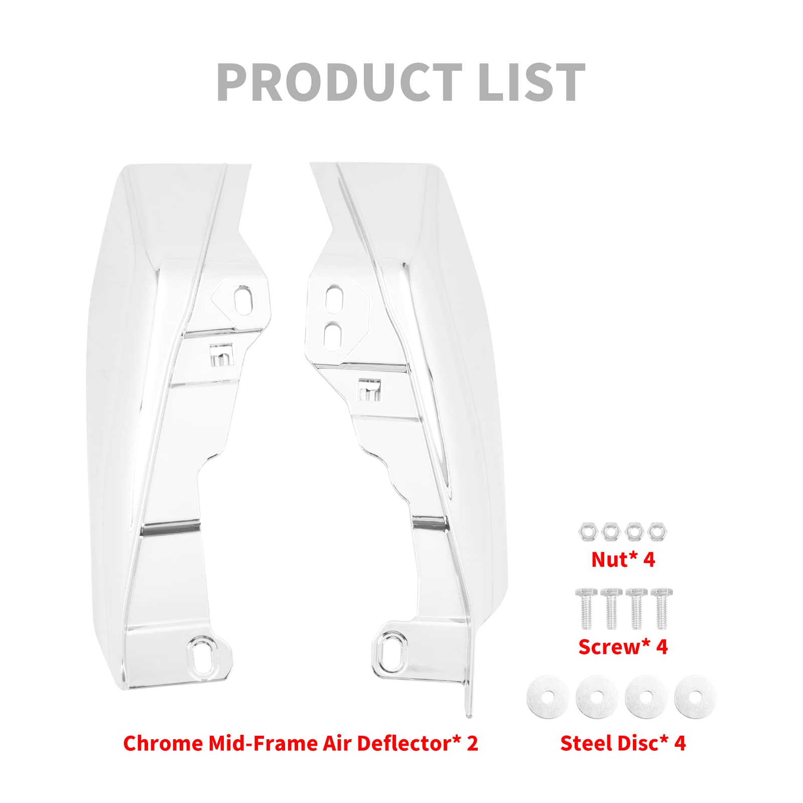 ROZYARD Mid-Frame Air Deflector Heat Shield For Touring-Street Electra-Glide 2001-2008 - View #3