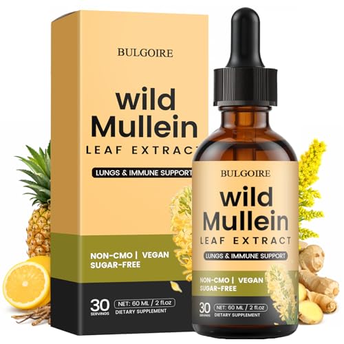 BULGOIRE Wild Mullein Drops for Lungs Organic Liquid Wild Mullein Leaf Extract Drops for Women & Men 60ml (Pack of 1)