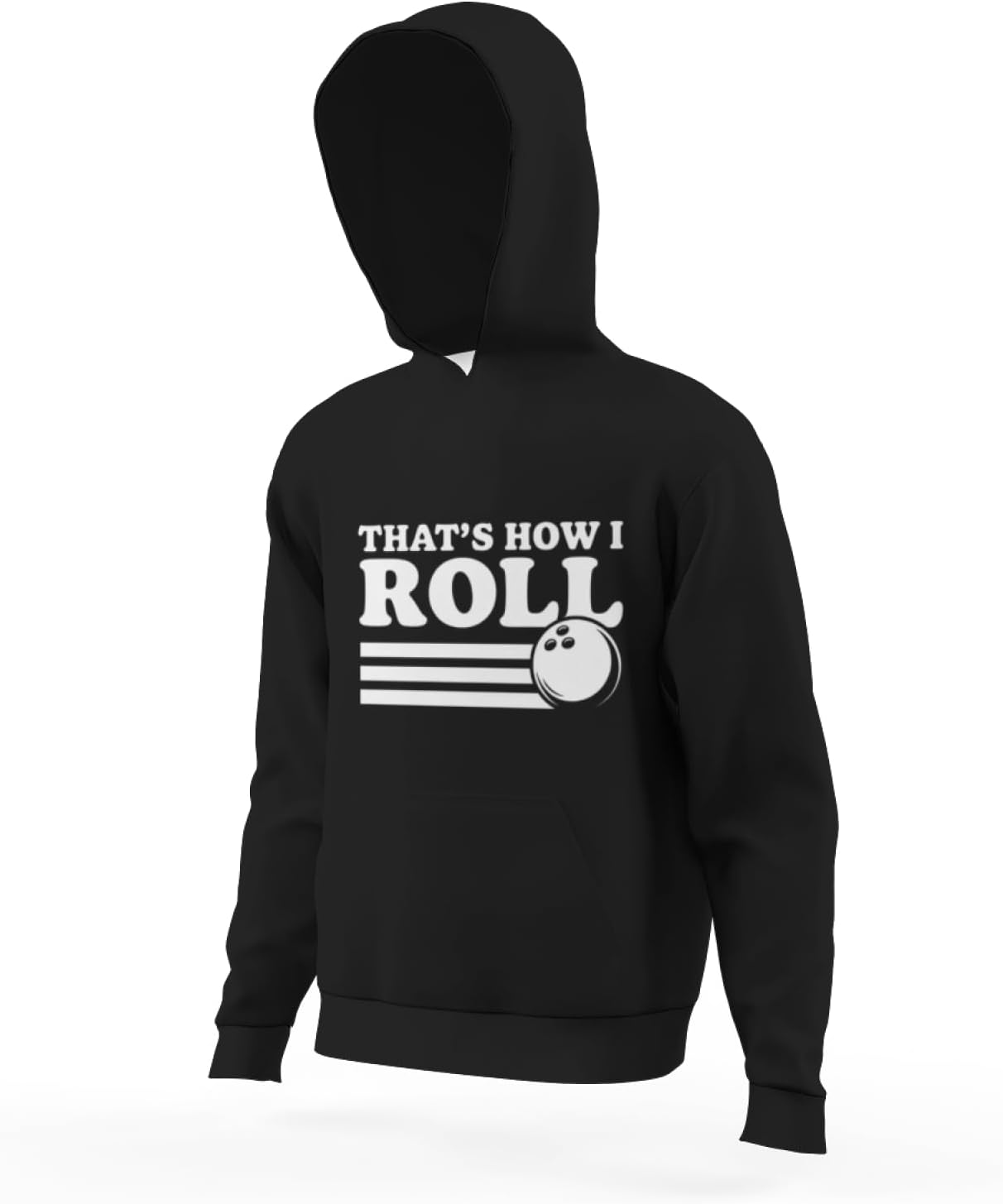 Kids Bowling That's How I Roll Funny Bowling Boys Girls Lightweight Kangaroo Pocket Fleece Hoodies