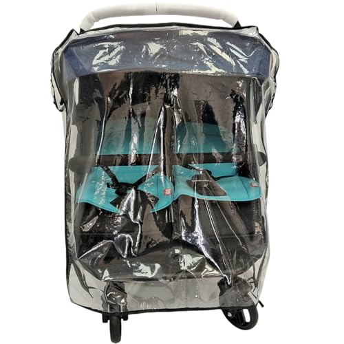 Stroller Rain Cover,Universal Rain Cover for Side by Side Baby Stroller, Double Stroller Cover for Rain and Wind,Baby Outdoor Activities Accessories.