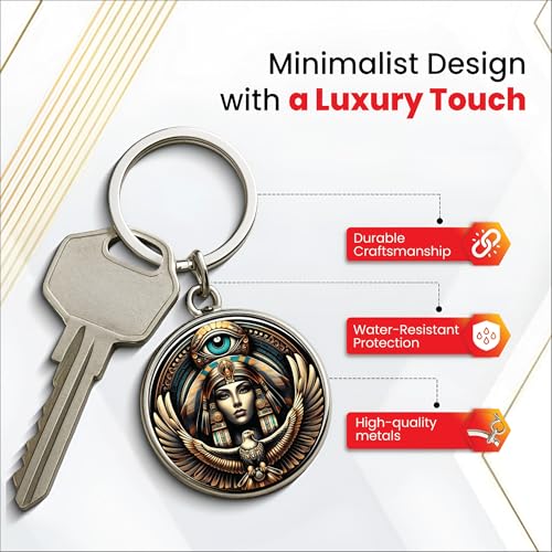 Image of MG | Protective Evil Eye /Spiritual Symbols /Om /Motivational Keychains | Double-Sided Metal Key Ring | Good Luck and devine Charm for Car, Bike, Home & Office