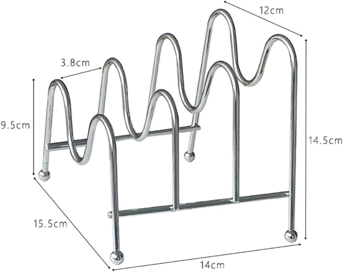 Silver Pot Lid Holder Rack Kitchen Organizer for Cookware, Iron Wire
