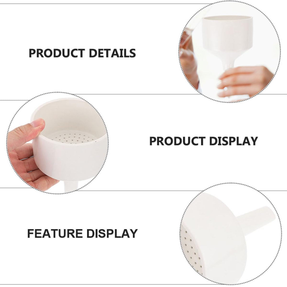 NUOBESTY Embudo Material Sintético Blanco Resistente a Ácidos y Álcalis de Filtrado de Cerámica para Laboratorio Adecuado para Experimentos Científicos