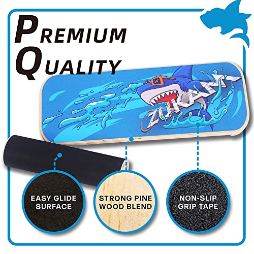 Balance Board Trainer, Wooden Balancing Board with Workout Guide to Exercise and Build Core Stability, Wobble Board for Skateboard, Hockey, Snowboard & Surf Training - Image 3