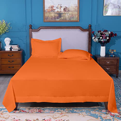 Image of NTBAY Full Microfiber Flat Sheet, 81 x 96, Orange
