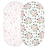Boyoung Baby Bassinet Sheet Set for Boy and Girl,2 Pack Stretchy Soft and Breathable Baby Bassinet F