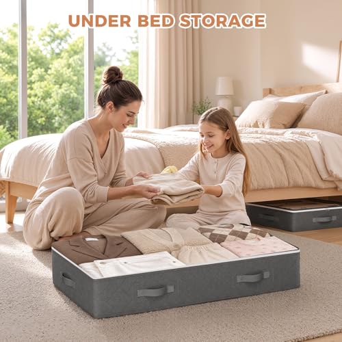 Image of Budding Joy Under Bed Storage Containers, Storage Bins with Clear Lids