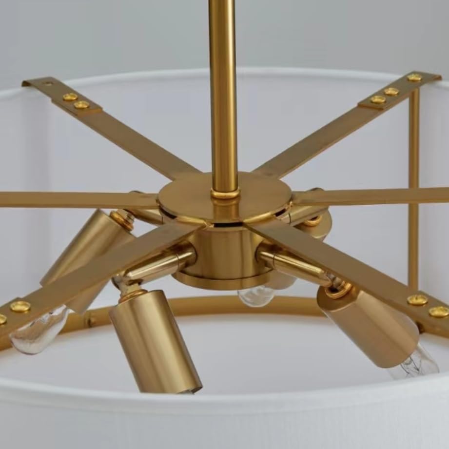 Miniatura 5 de Shrine Candelabros de tambor de iluminación, estilo moderno, lámpara colgante de tambor para espacio vital, 18 pulgadas de profundidad x 6 pulgadas,