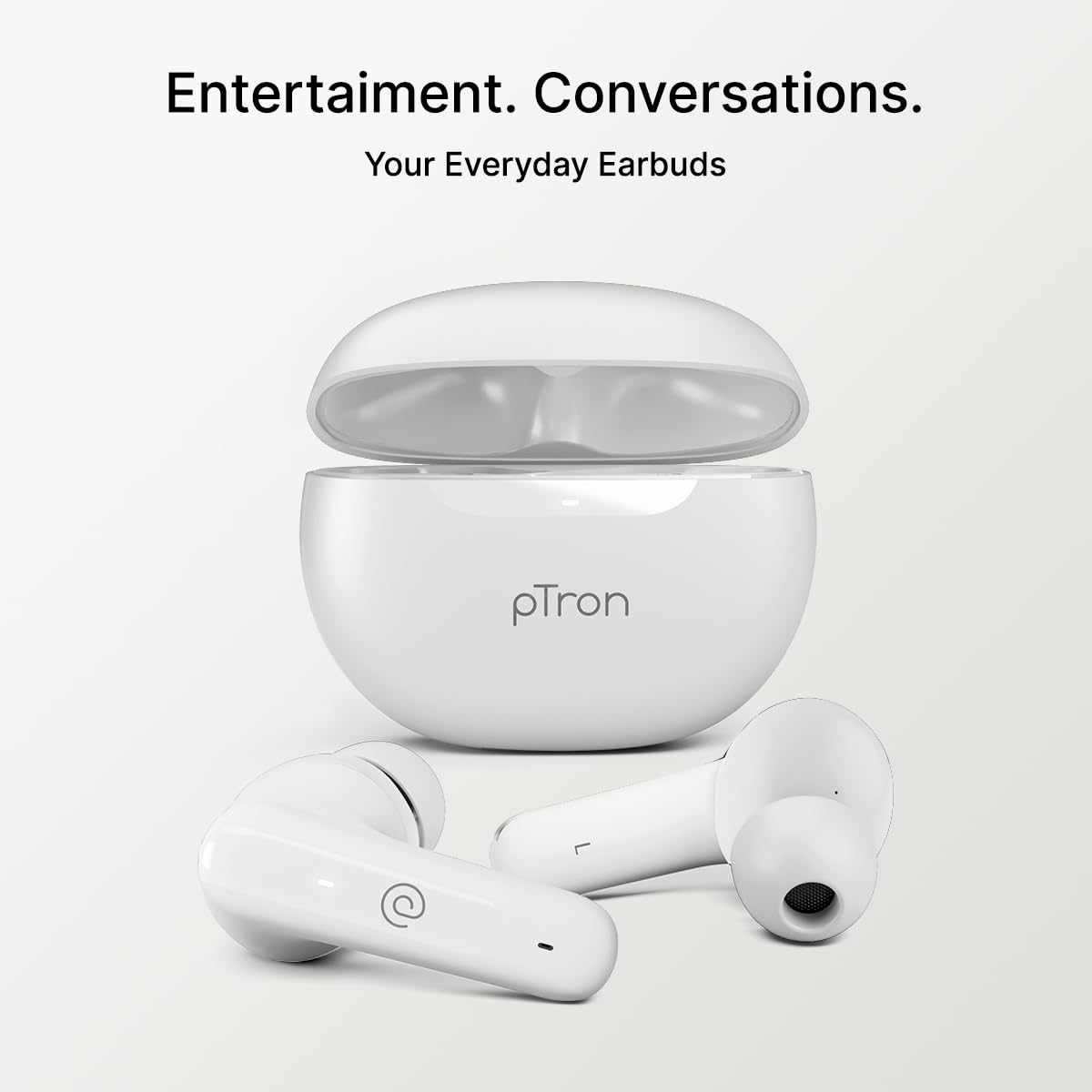 pTron Bassbuds Astra in-Ear TWS Earbuds w/Stereo Sound, 50Hrs Playtime, Stereo Calls, Custom EQ, Mobile App, BTv5.3 Headphones, Touch Control, Voice Assistant, Type C Charging & IPX4 (White) — Amazon image 10