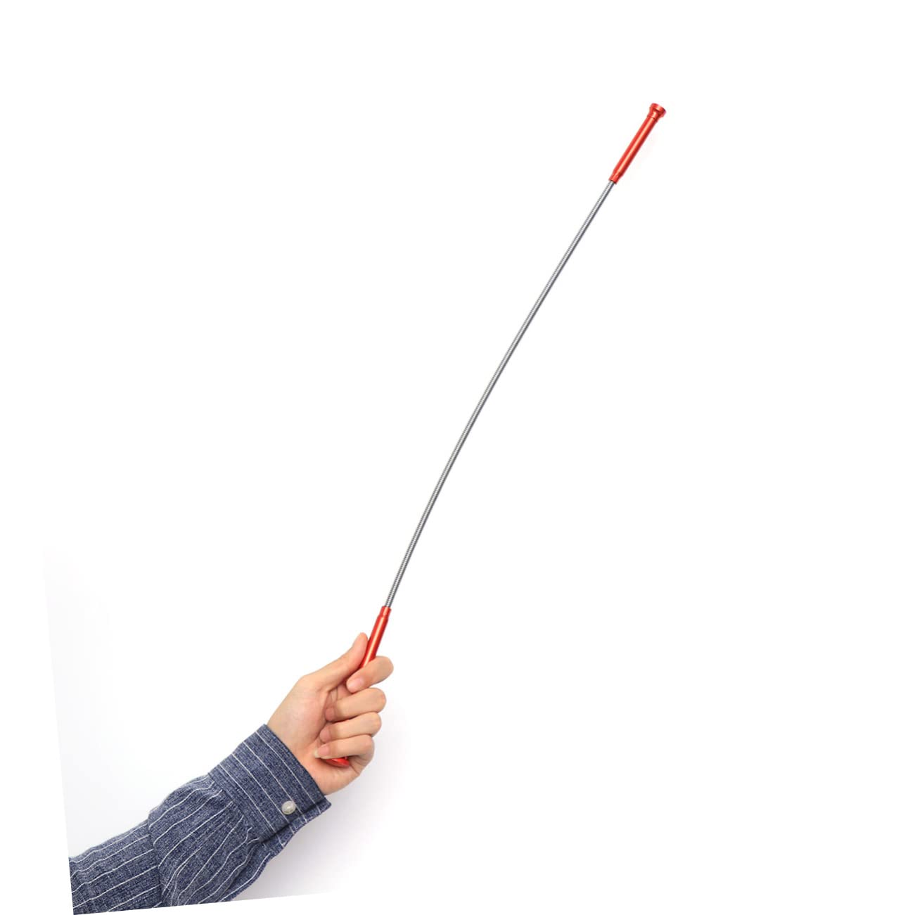 Mikikit Sewer Claw Scavenger Red Four Claw Tool Magnetic Pickup Grabber Heavy Duty up Tools Light (24 Length)