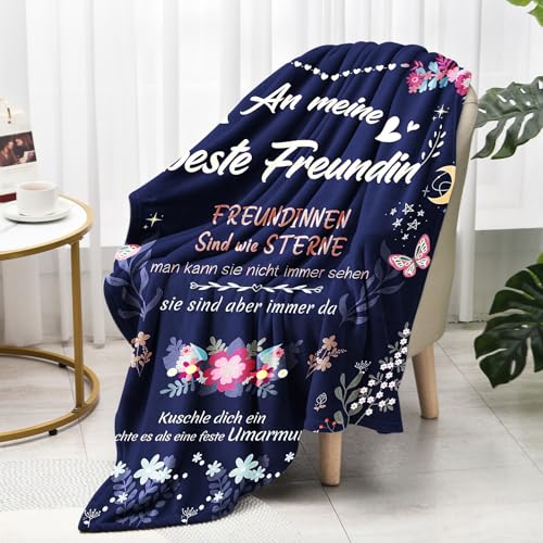 Beste Freundin Geschenke, Flauschig Decke Geschenke für Freundin, Geschenke für Freundin Decke,Geschenk für Beste Freundin,Freundin Geschenk,Flauschig Flanell Decke für Beste Freundin130x150cm
