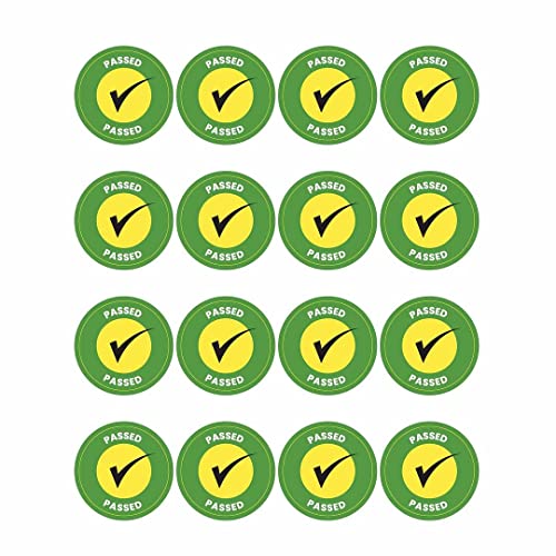 Image of CVANU 500pcs Passed Mini Sticker in Green Color Round Shape (20 X 20mm) cv5