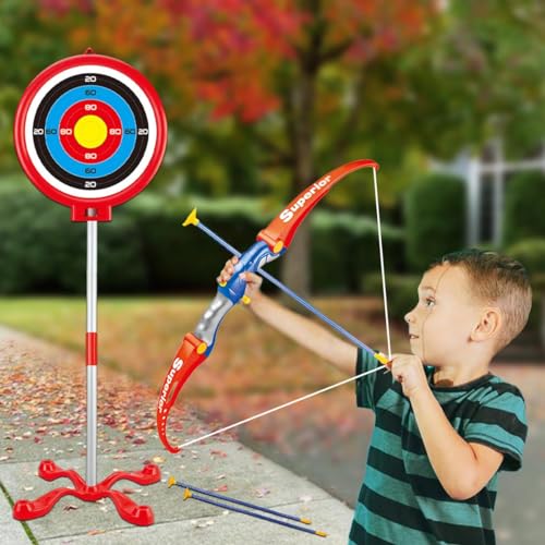 Kingsport Kids Archery Set with Adjustable Height Stand Targeting Board and Suction Arrows for Perfect Indoor and Outdoor Games Bow and Arrow Archery Shooting Set for Kids 3+ Years and Above - Image 3