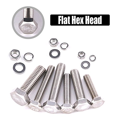 image for Hilitchi 510Pcs M4 / 5/6 Stainless Steel Metric Hex Flat Head Bolts Sc
