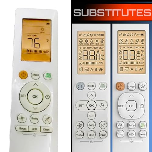 Télécommande de rechange pour climatiseur Senville Aura avec écran Fahrenheit rétroéclairé