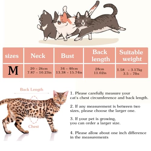 Yuanchu Terno para gatos após a cirurgia, roupas respiráveis para gatos fêmeas, traje de recuperação