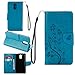 Produktbild pinlu Schutzhülle Für Lenovo Moto G4 Plus (5.5 Zoll) Handyhülle Hohe Qualität PU Ledertasche Brieftasche Mit Stand Function Innenschlitzen Design Schmetterling Blau