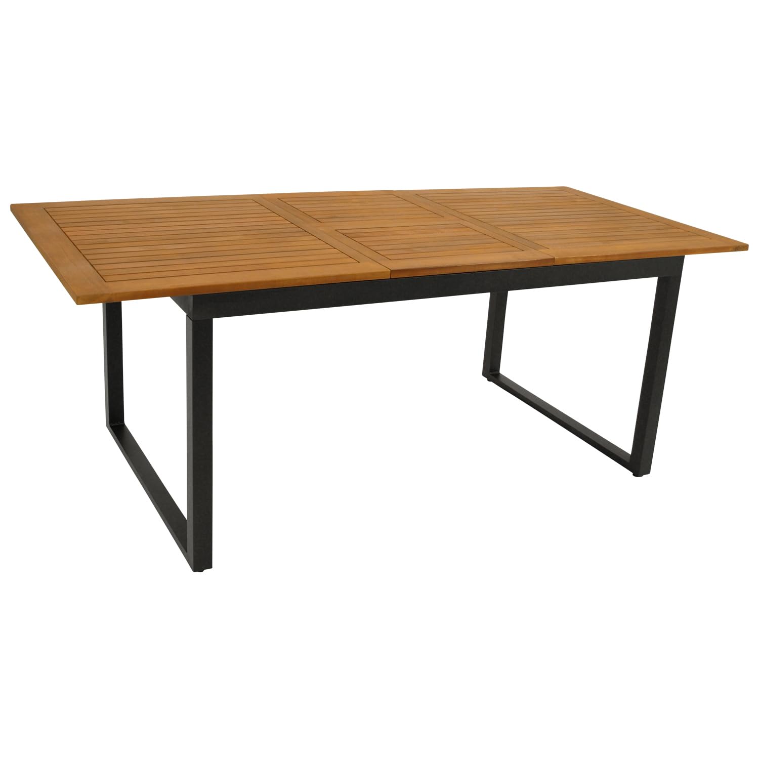 DEGAMO Ausziehtisch Gartentisch ausziehbar RIVELLO 150/200x90cm, Aluminium anthrazit + Akazienholz geölt, Outdoor, FSC-Zertifiziert