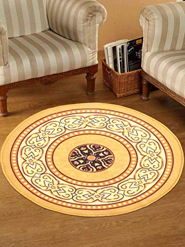 Status Contract Nylon Floor Round Carpet Mats For Living Room, Dining Room, Bathroom, Hall With Anti Skid Backing (30 X 30 Inches)
