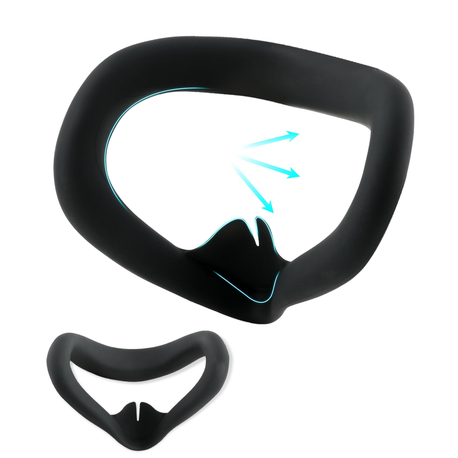 Face Cover Compatible avec Meta/Oculus Quest 3S Cache-Visage en Silicone,Les Accessoires pour Quest 3S Remplacement de Coussin