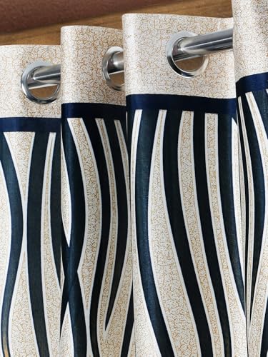 Image of Home Sizzler 1 Piece Stylized Tulip Grommet Polyester Door Curtain - 7 Feet, Aqua