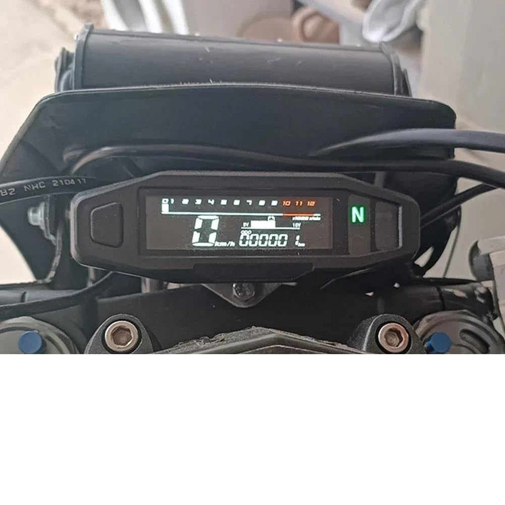 Compteur vitesse moto Jauge numérique universelle pour moto Tachymètre pour Compteur kilométrique Affichage lumineux multifonction