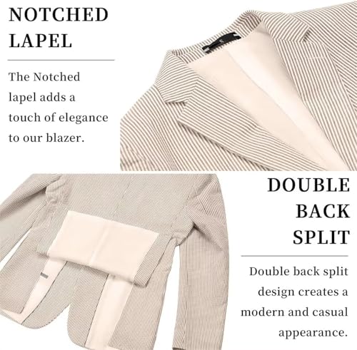 Mens Suit 2 Piece Seersucker Striped Jacket Blazer Shorts Suits Summer Tuxedo Set Grooms SearSucker Men Suits Wedding2