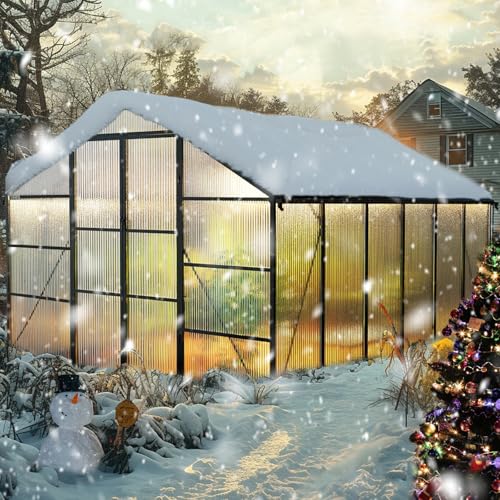 10×12FT Greenhouse for Outdoors, Large Walk in...