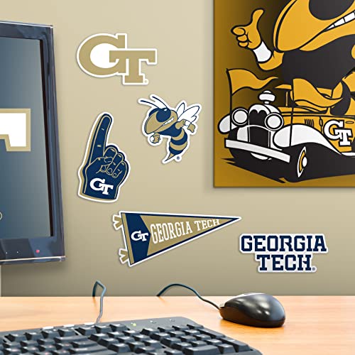 Image of Georgia TECH 8ct Vinyl Large Deluxe Stickers Variety Pack - Laptop, Water Bottle, Scrapbooking, Tablet, Skateboard, Indoor /Outdoor - Set of 8
