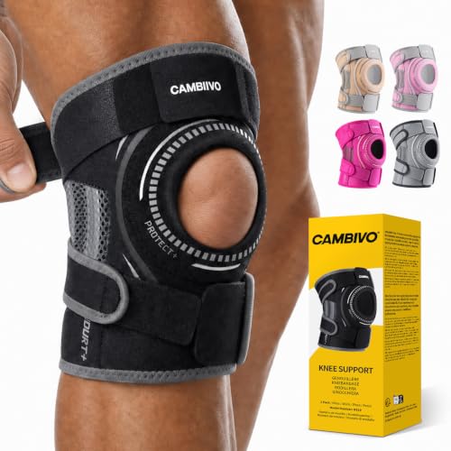 CAMBIVO Knee Brace with Stabilizers, Gel Pad &amp; Open Patella for Men &amp; Women