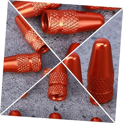 Tapas para válvulas de bicicleta DECHOUS, 2 juegos (12 piezas), aluminio brillante, color naranja, para mejorar la apariencia y prevenir fugas y suciedad miniatura 7