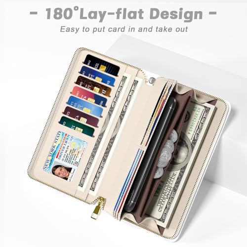 Image of Aiawoxc Womens Wallet, RFID Wristlet Wallets for Women, Ladies Clutch Purses, Large Travel Card Holder with Phone Holder | RFID