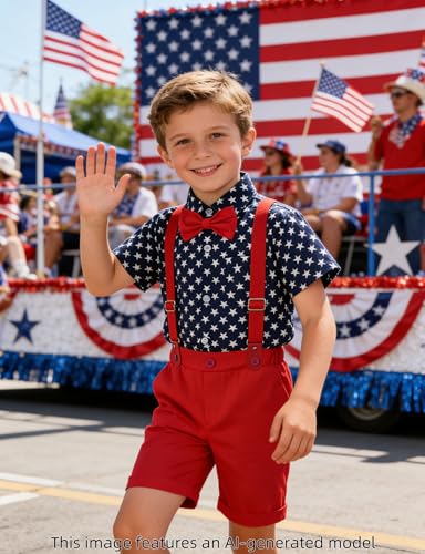 Image of A&J DESIGN Baby Boys Gentleman Suit, 2Pcs Outfit Shirt & Pants