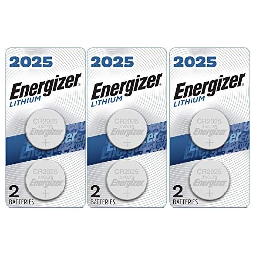 Energizer CR2025 Batteries, 3V Lithium Coin Cell 2025 Watch Battery, (6 Count)