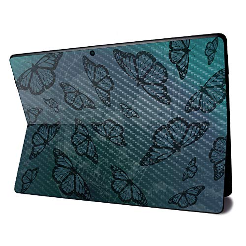 Image of MightySkins Carbon Fiber Skin for Microsoft Surface Pro X - Dark Butterfly | Textured Carbon Fiber Finish | Easy to Apply, Remove, and Change Styles | Made in The USA
