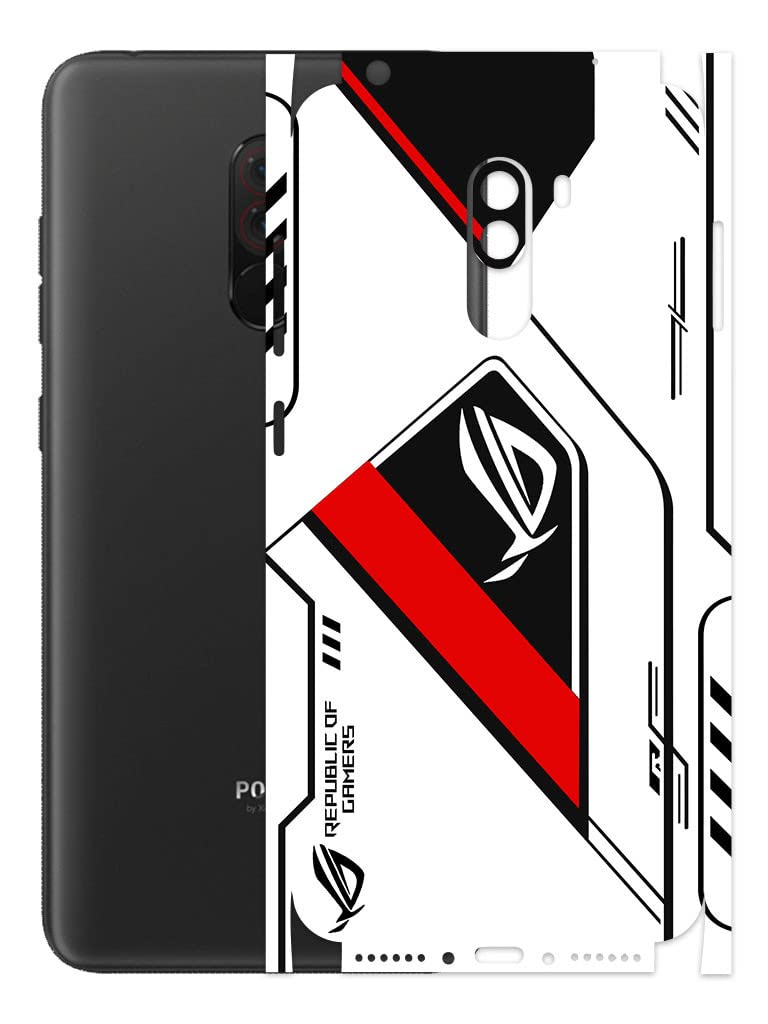 AtOdds - Poco F1 Mobile Back Skin Rear Screen Guard Protector Film Wrap (Coverage - Back+Camera+Sides) (Rog Red) (B0BRB9XQTR) Amazon Price History, Amazon Price Tracker
