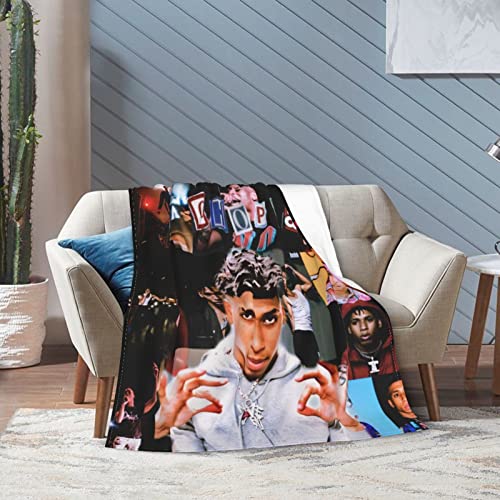 Nle Rapper Choppa Music Collage Throw Blanket Packable Classic Lightweight Blankets Decor For Bed Couch Living Room Travel Outdoor 60"X50" #TOP7