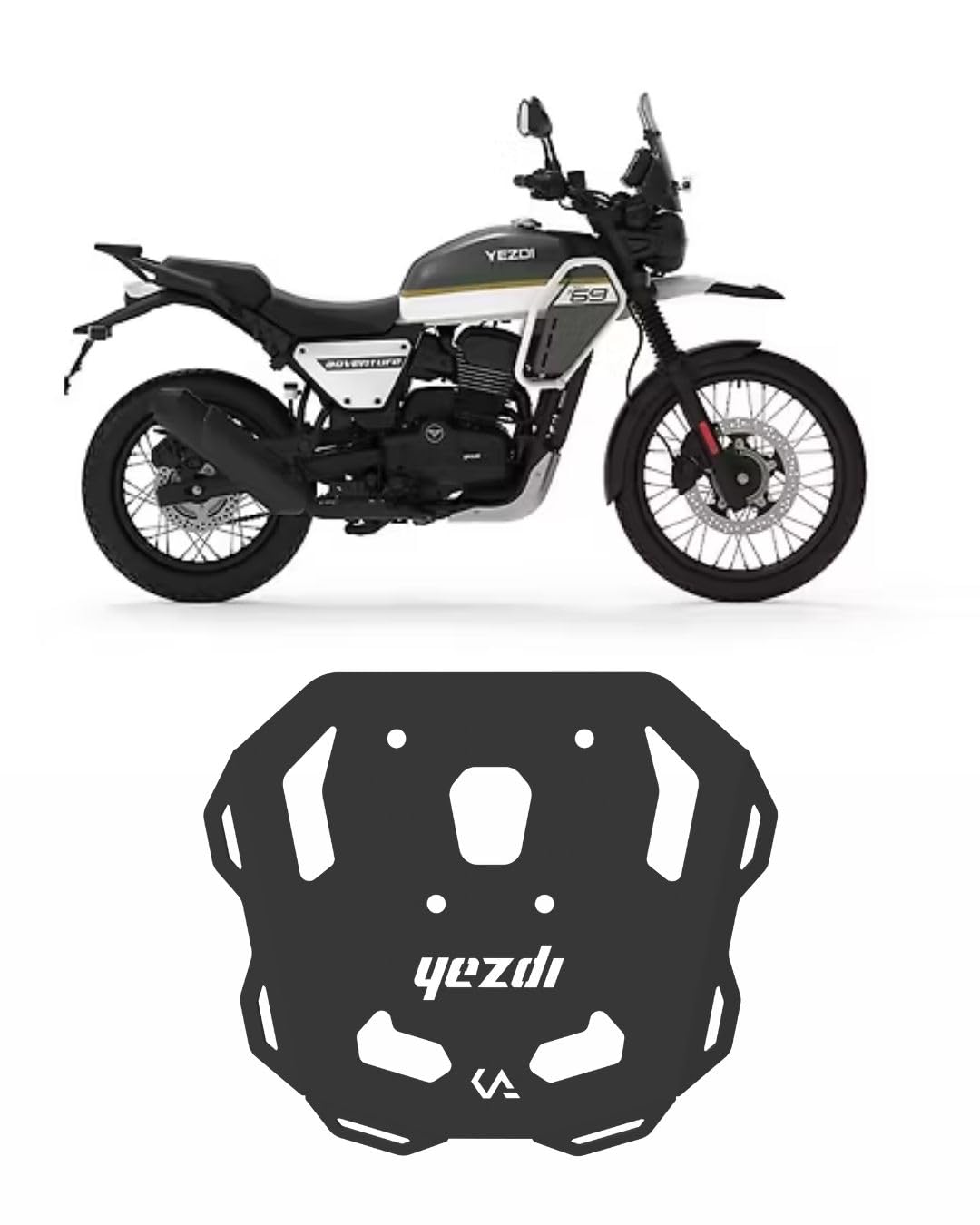 Auto Infinity Top Rack Plate Compatible with Yezdi Adventure (Black, Pack of 1)-image-12