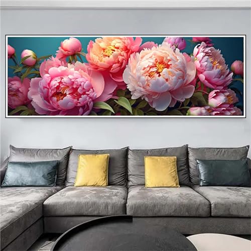 Peinture Diamant Adulte Pivoine de Haute Précision - Broderie Cristal 90x270