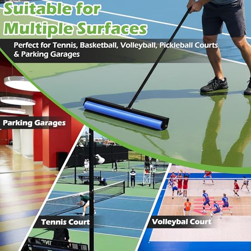 Escobilla de goma para cancha de tenis con rodillo de esponja de espuma negro 7