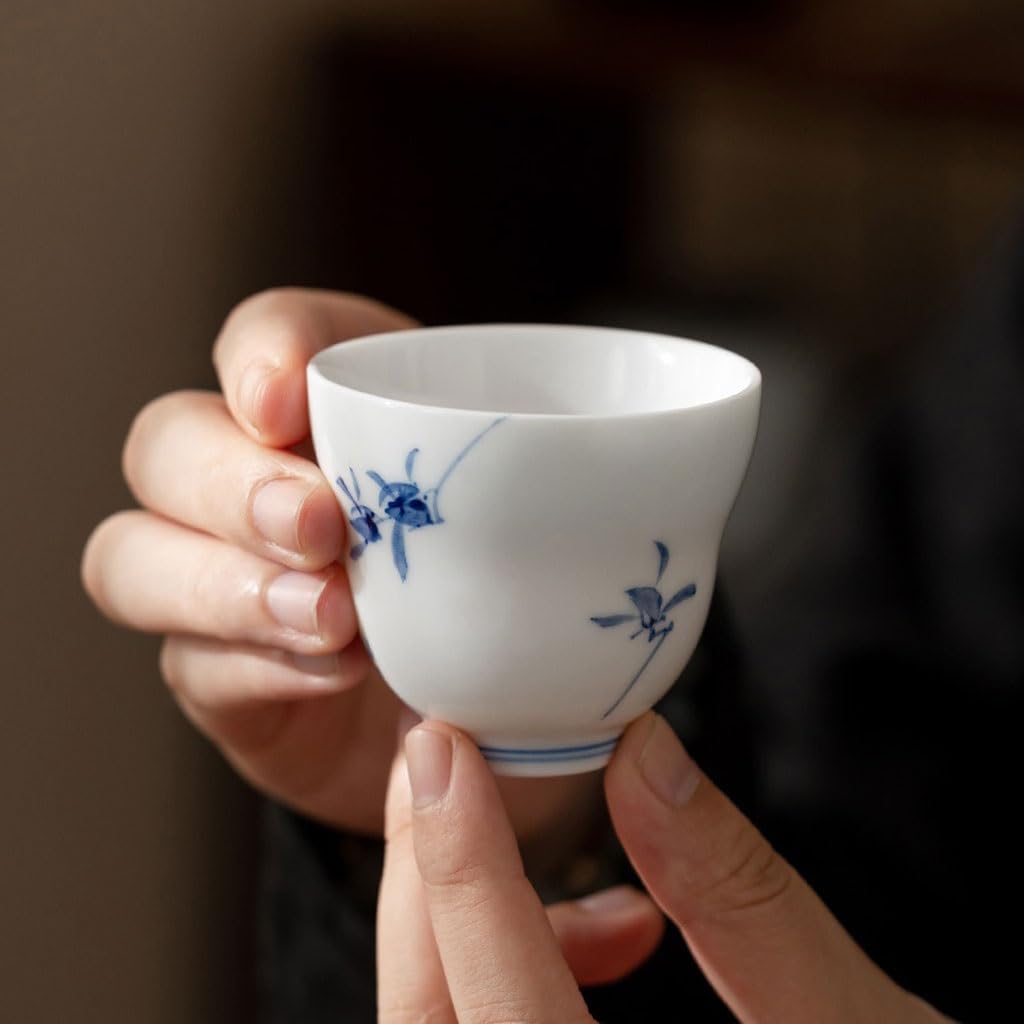 Filiżanka do herbaty zestaw do herbaty ręcznie malowana filiżanka do herbaty Phalaenopsis Mistrz kubek ceramiczny do domowego biura pojedynczy kubek do herbaty kung fu osobisty dyfuzor do