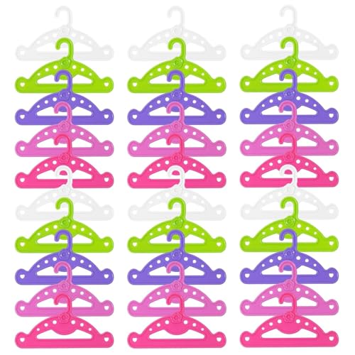 Gansdnek 30 Pièces Baby Kleiderbügel Puppen kleiderbügel Plastik Kinderkleiderbügel Kleiderbügel Kinder für Puppen kleiderschrank 13cm