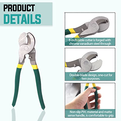 Keadic 10"/250Mm Heavy Duty Cable Cutter, Multifunctional Industrial Ihigh Leverage Curve Jaw Wire Cutters With Soft Anti-Slip Handle For Cutting Communications Cable Copper Aluminum Bolts #TOP2