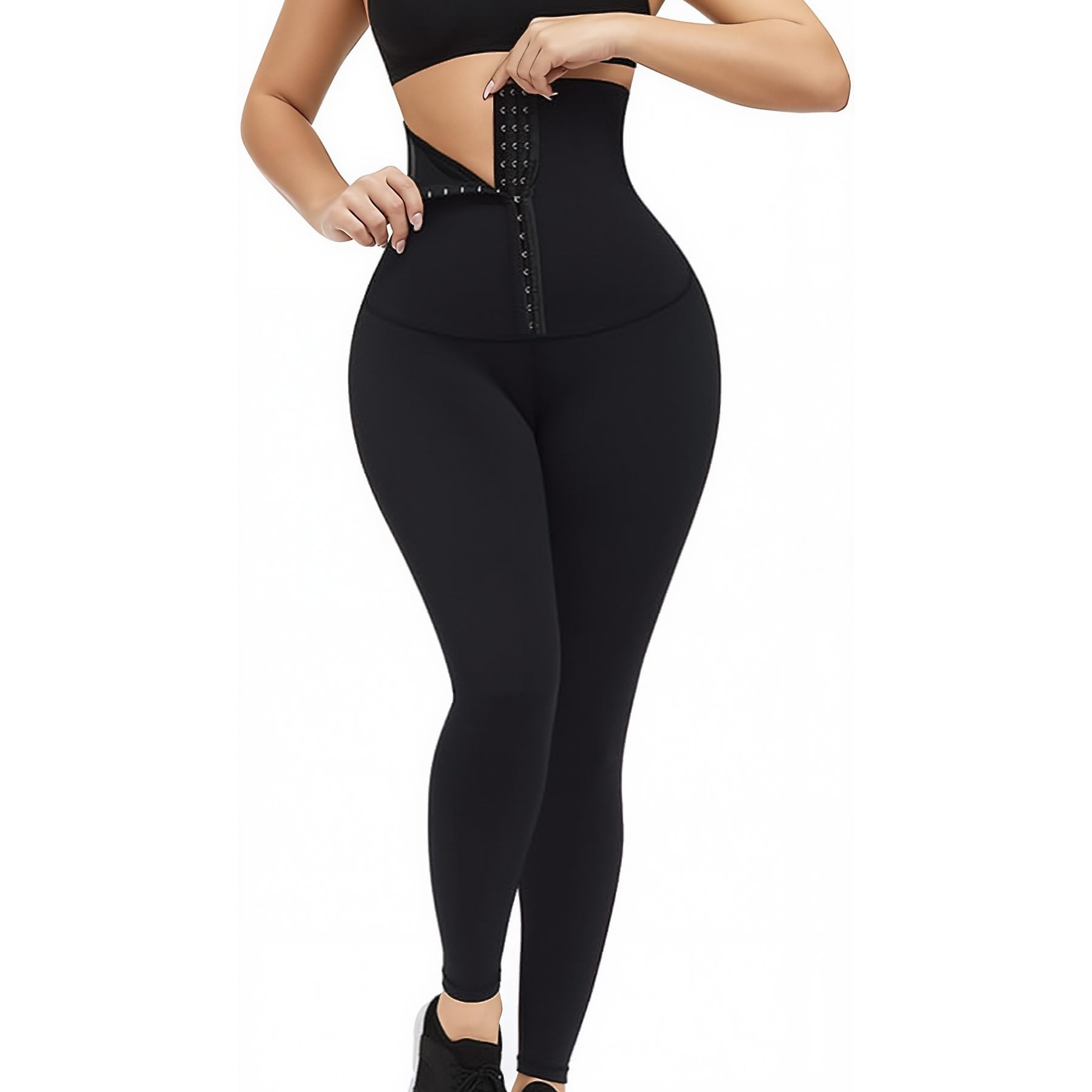 High Waist Tummy Control Yoga Pants Compression Leggings for Women Black Workout Butt Lifting Gym Scrunch Waist Trainer