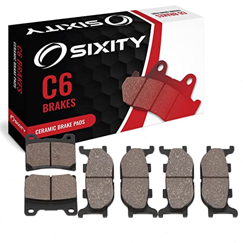 Sixity Front Rear Ceramic Brake Pads 2004-2009 For Yamaha Xvs1100A V Star 1100 Classic Set Full Kit As Asc Complete #TOP14