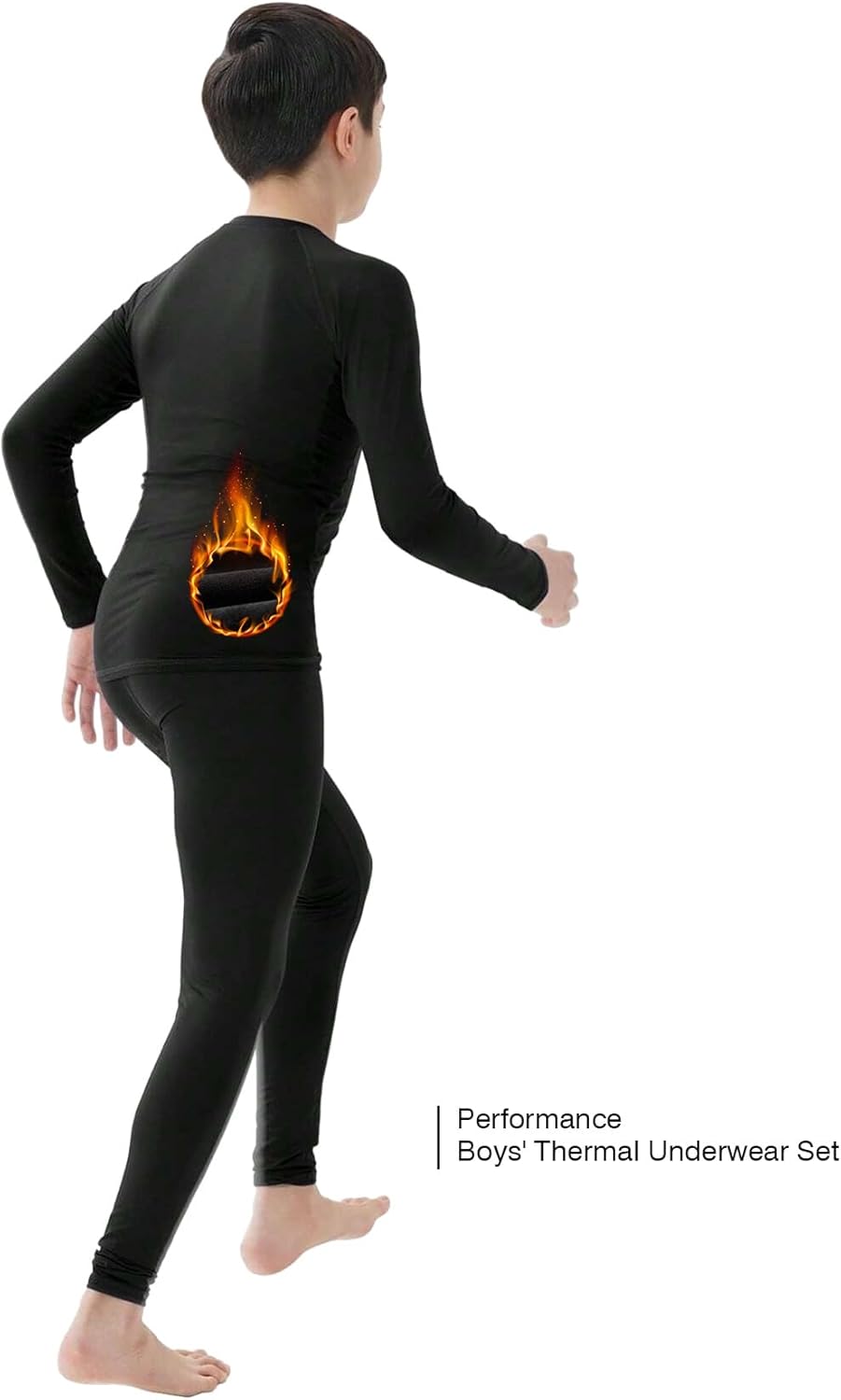 Boy's Long Sleeve Athletic Base Layer Compression Underwear Shirt Tights Set KidsThermal Underwear Set - Image 4