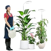 wolezek Pflanzenlampe LED Vollspektrum, 80 LEDs 6500K Grow Light, 160cm Großes Grow Lampe, 3 Farben Pflanzenlicht mit 360° Schwanenhals, 6/12/16H Timer, 5 Helligkeit (Weiß 2 Stück)